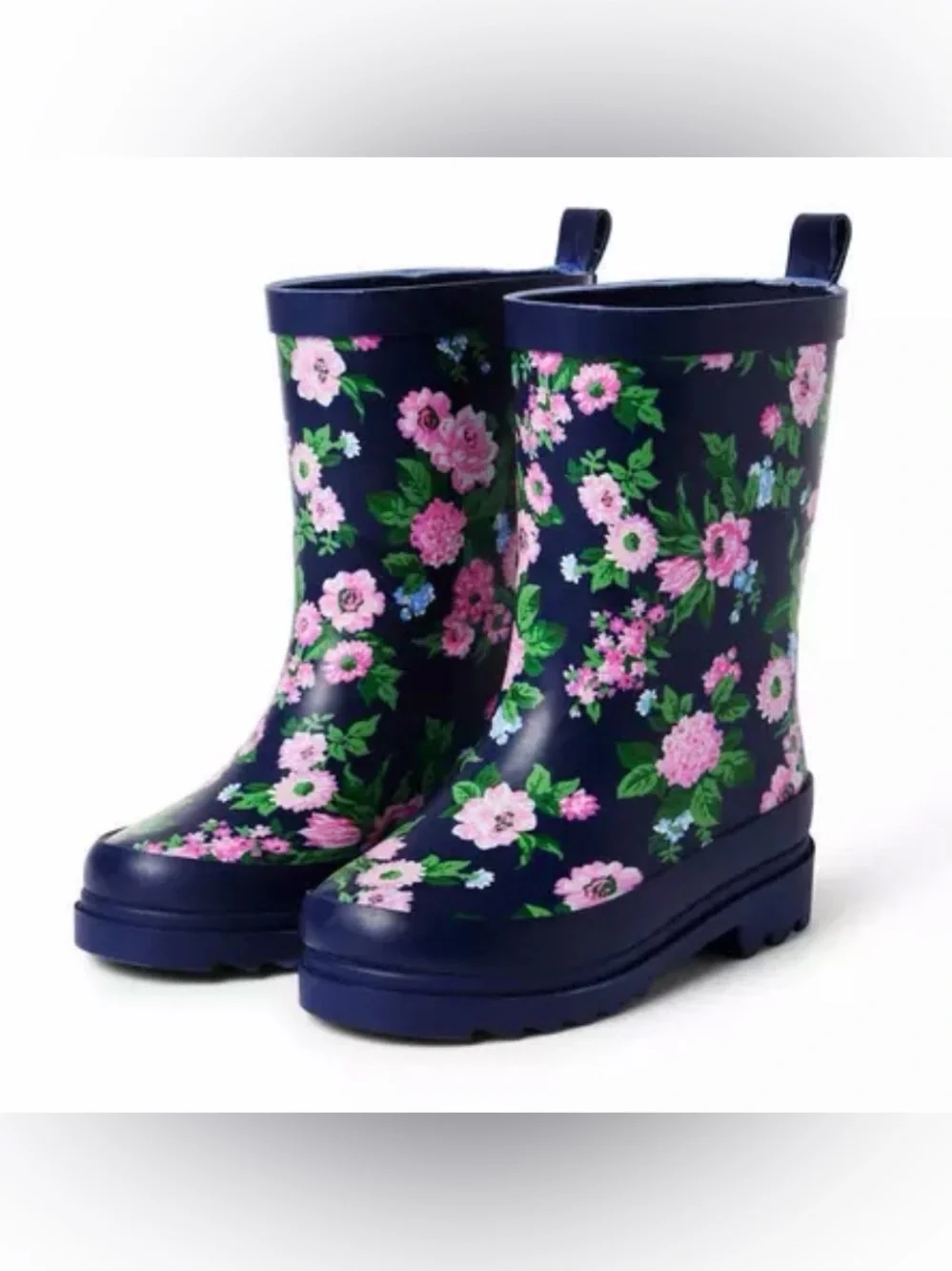 Janie & Jack Merchant Marine Floral Spring Rain Boot Navy Blue Toddler Girls 7